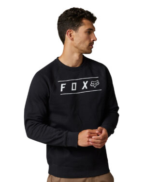 Foxracing Pinnacle Crew Fleece Sweater - Black / White - 28653-018