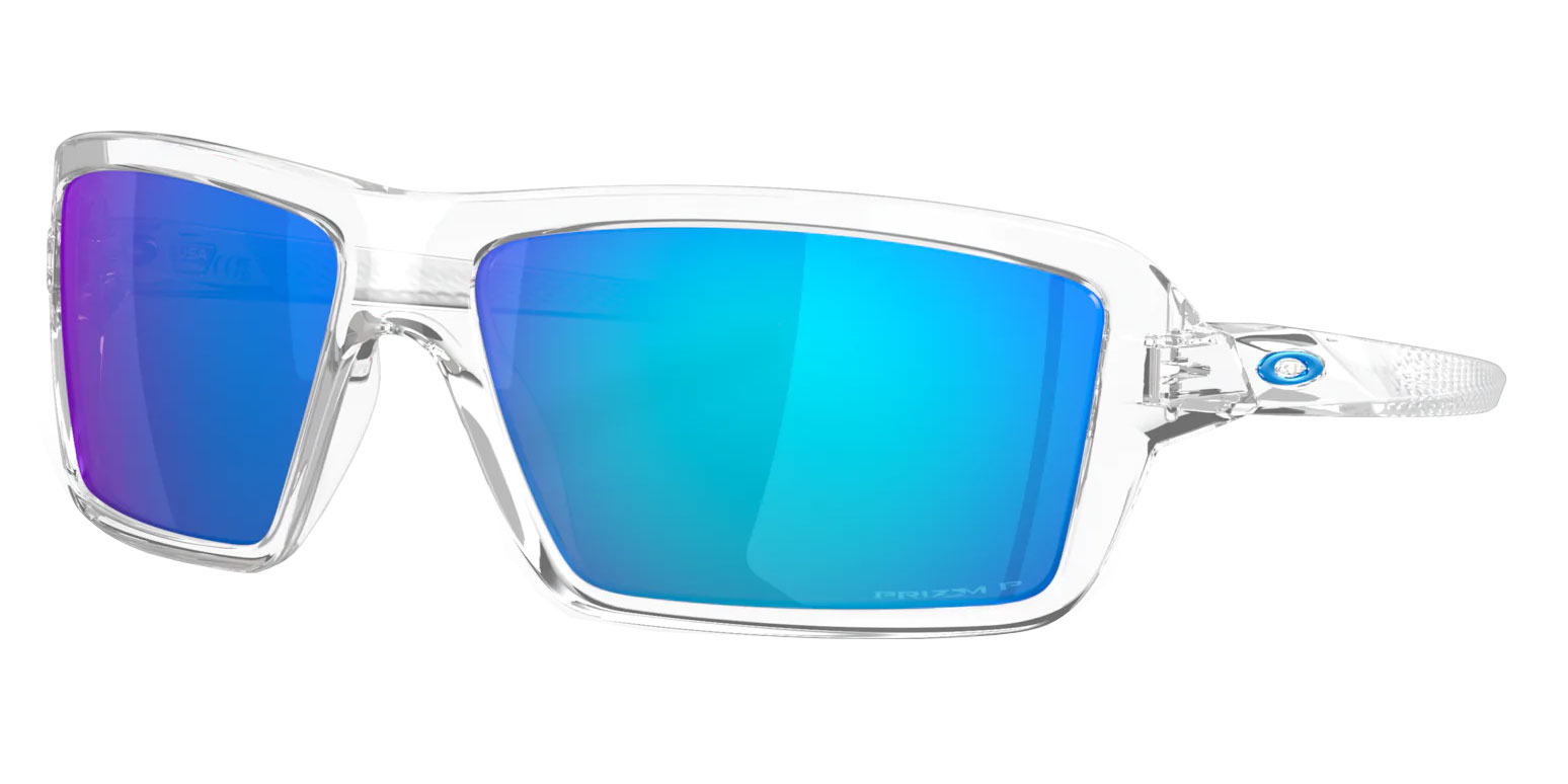 Oakley Cables – Polished Clear – Prizm Sapphire Polarized Sunglasses  OO9129-0563 – Ten-Eighty